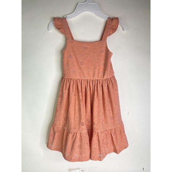 Tahari Girl Lined Fit and Flare Dress Eyelet Sleeveless Girls Size 5 - Picture 1 of 6